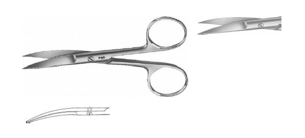 ХІРУРГ. НОЖИЦІ ВИГНУТІ Г/Г 115MM